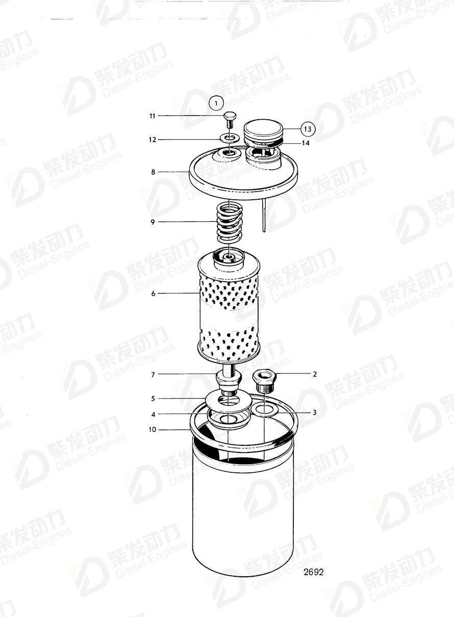 VOLVO Oil filter 1503662 Drawing